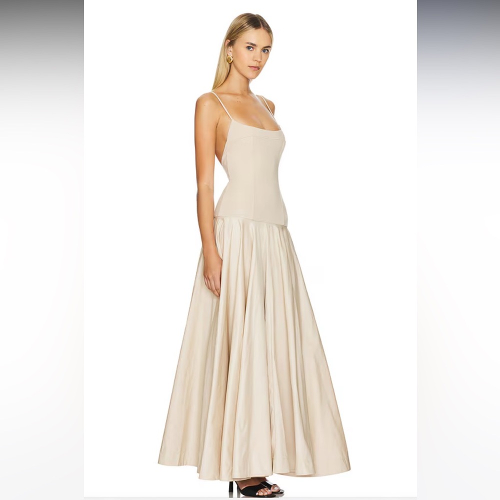 L'Academie by Marianna Laure Maxi Dress in Light Beige